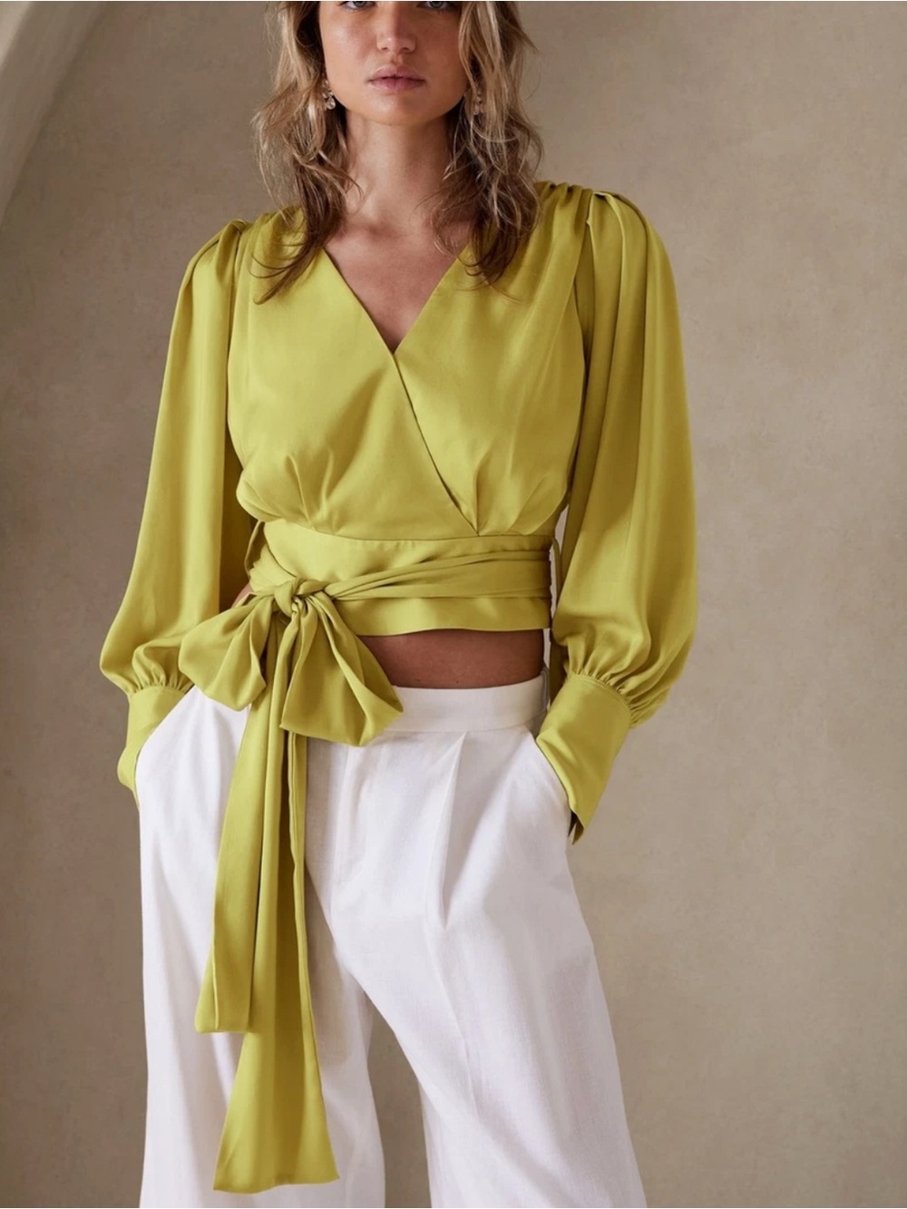 Banana Republic cropped wrap blouse  sz 12